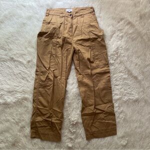 KOTN tan cargo straight leg pants